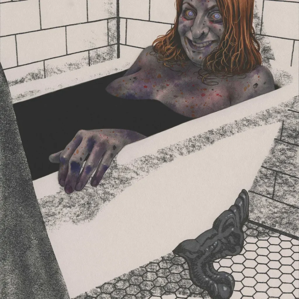 The woman in 217 by Edward Kinsella for The Folio Society's The Shining.
